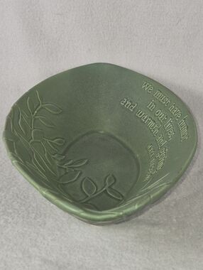Maya Angelou “Life Mosaic” Hallmark Collectible Bowl – 2003 – Green Oval – Rare